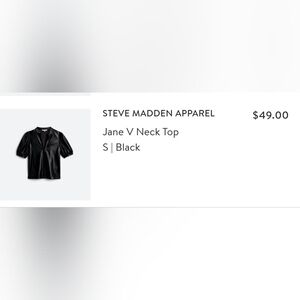 Steve Madden Jane V Neck Top - Small